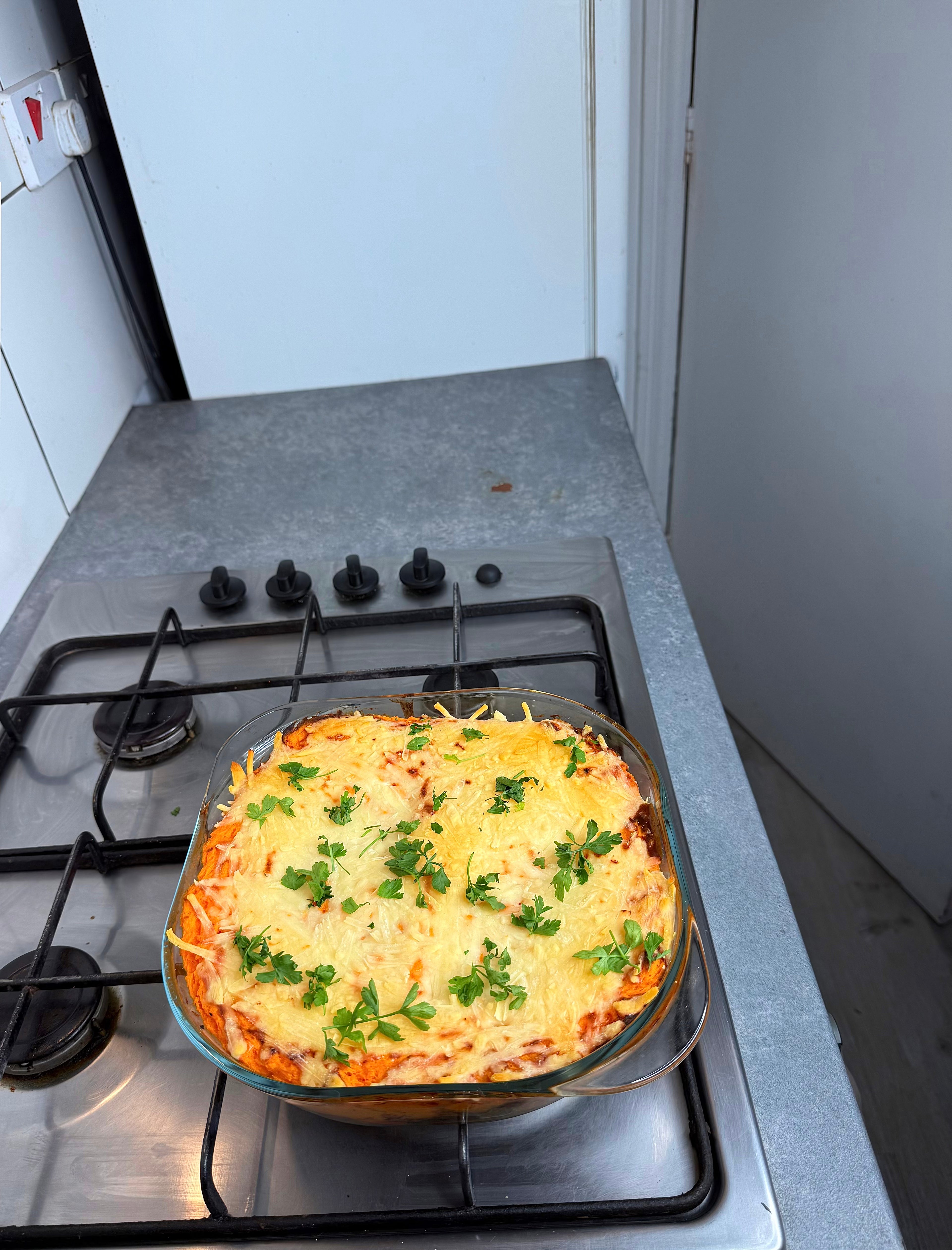 Jamaican Sweet Potato  Pepper Steak Shepherd’s Pie