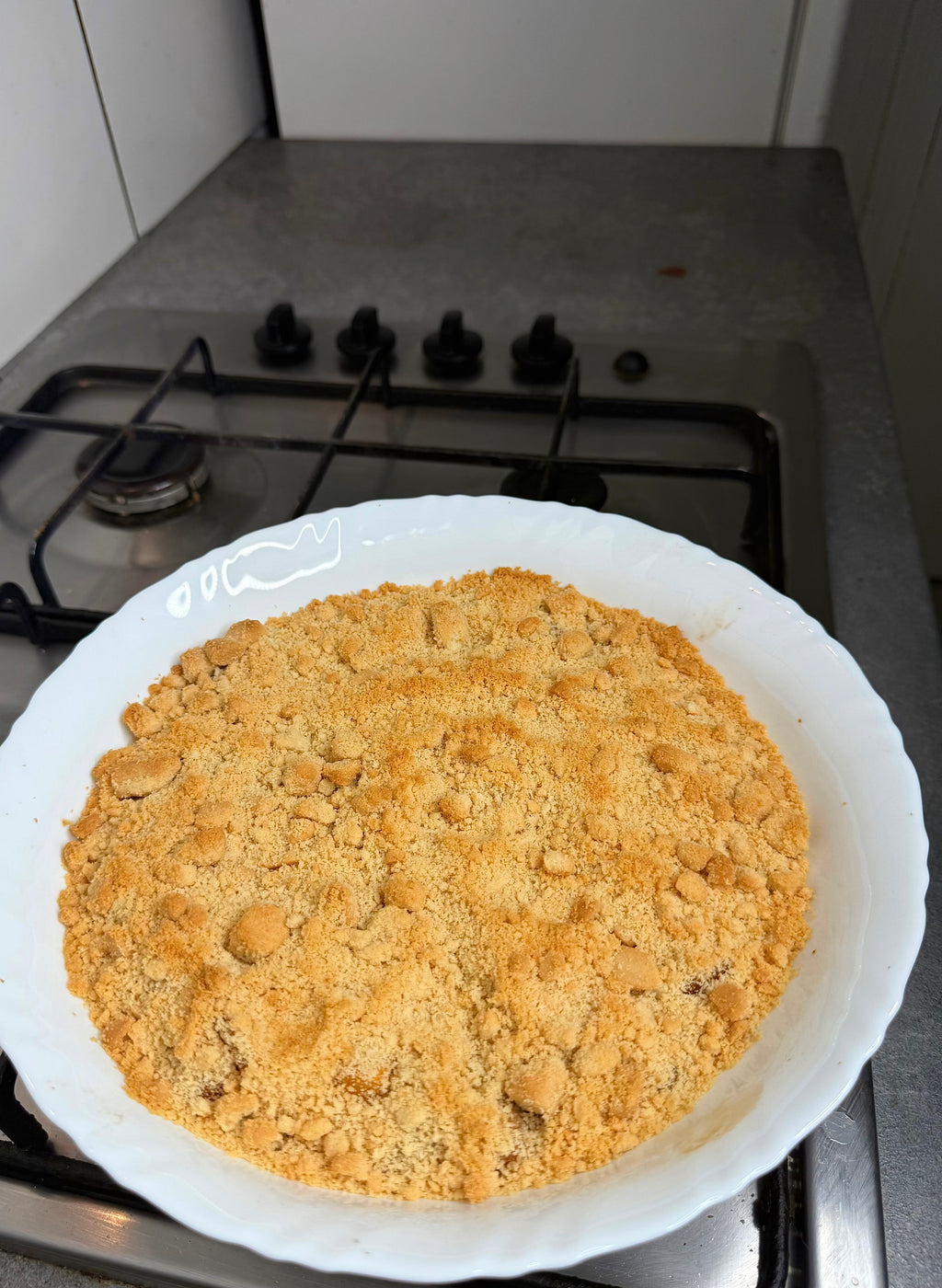 Jamaican Plantain Apple Crumble w/Rum Cream Custard