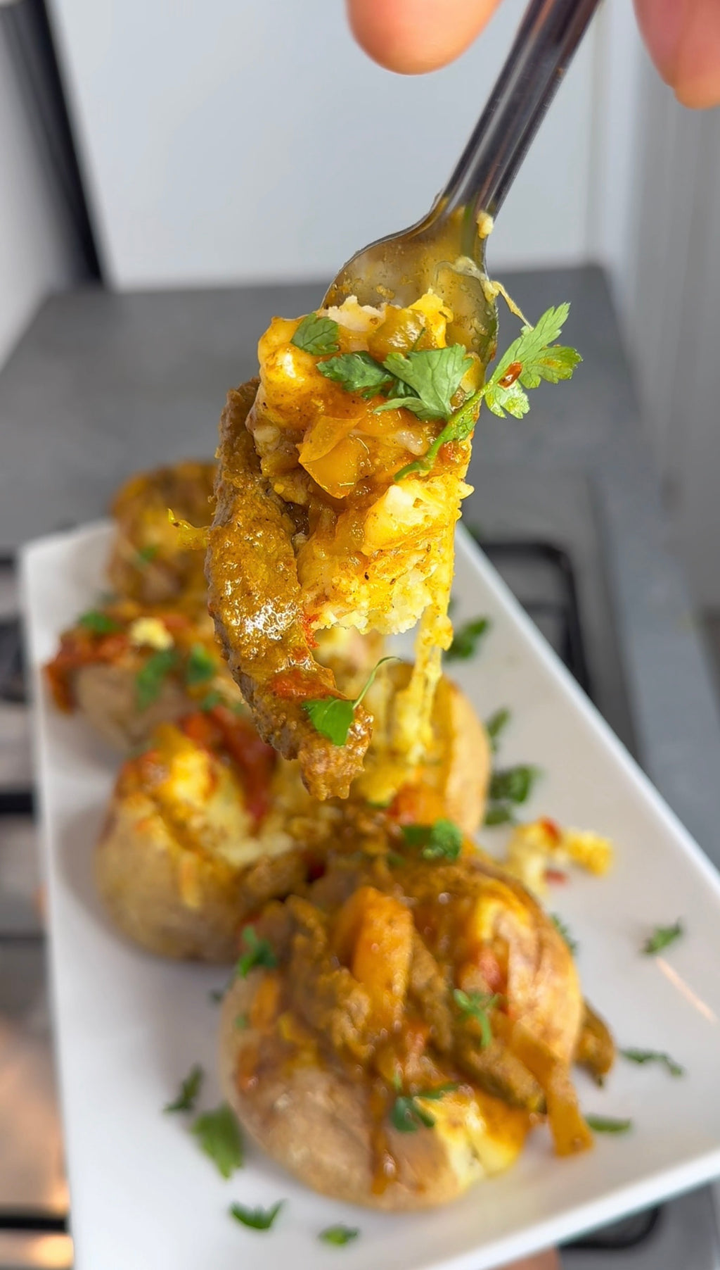 Curry Steak Jacket Potatoes