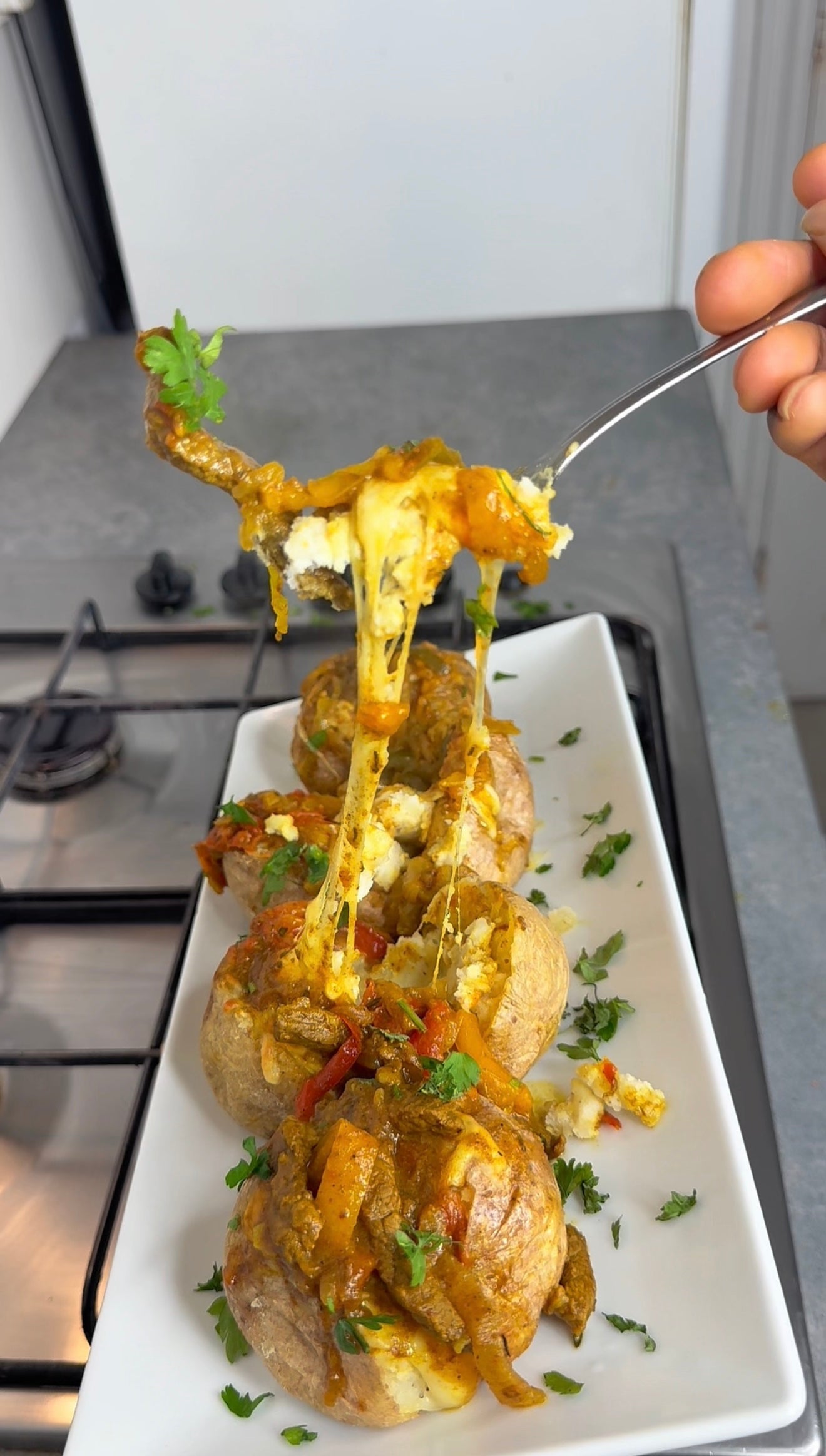 Curry Steak Jacket Potatoes