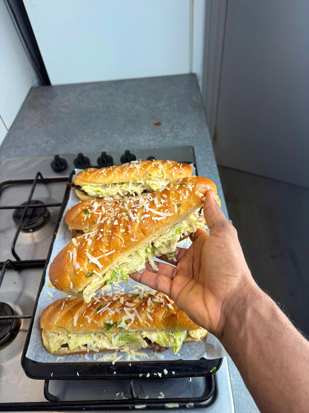 Jerk Chicken Caesar Salad Sandwiches