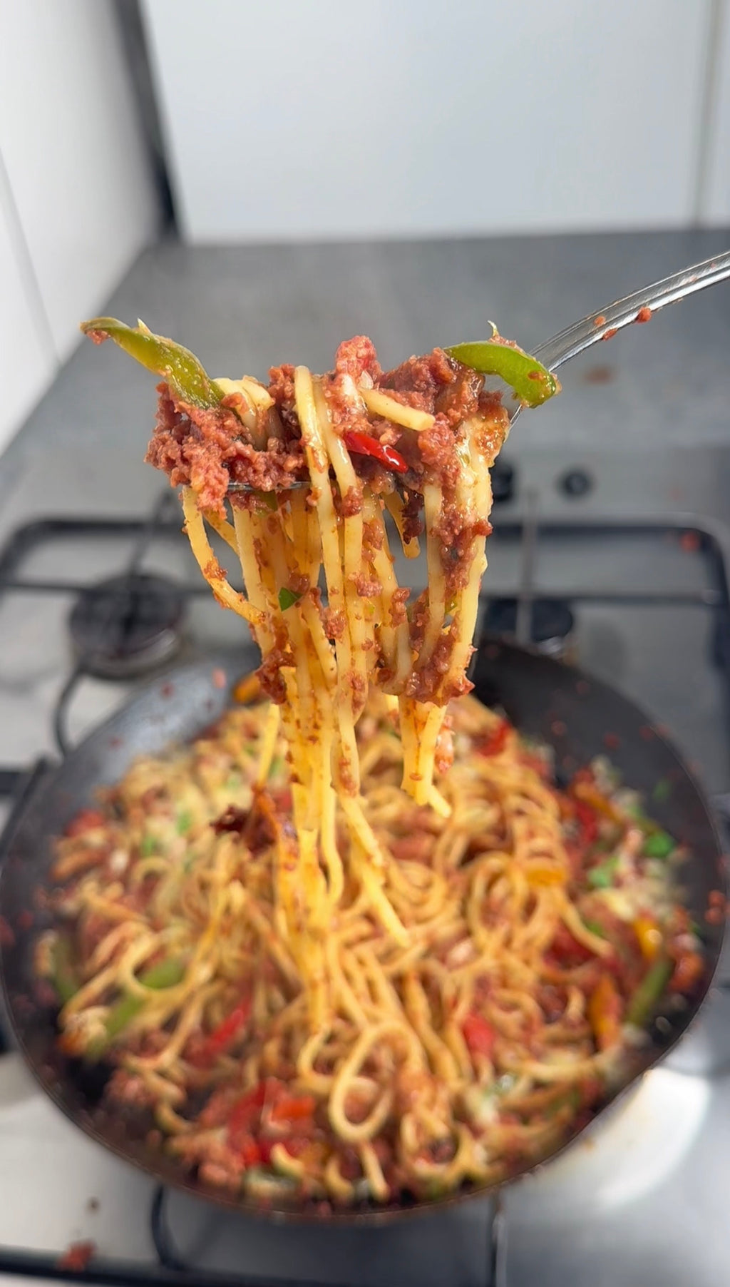 Jamaican Cheesy Corn Beef Spaghetti