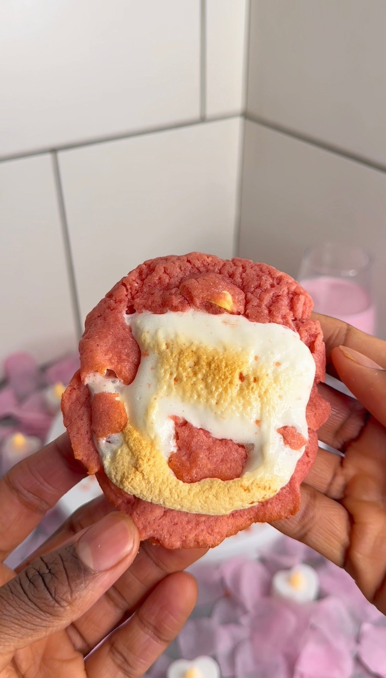 Jamaican Strawberry Smores Cookies