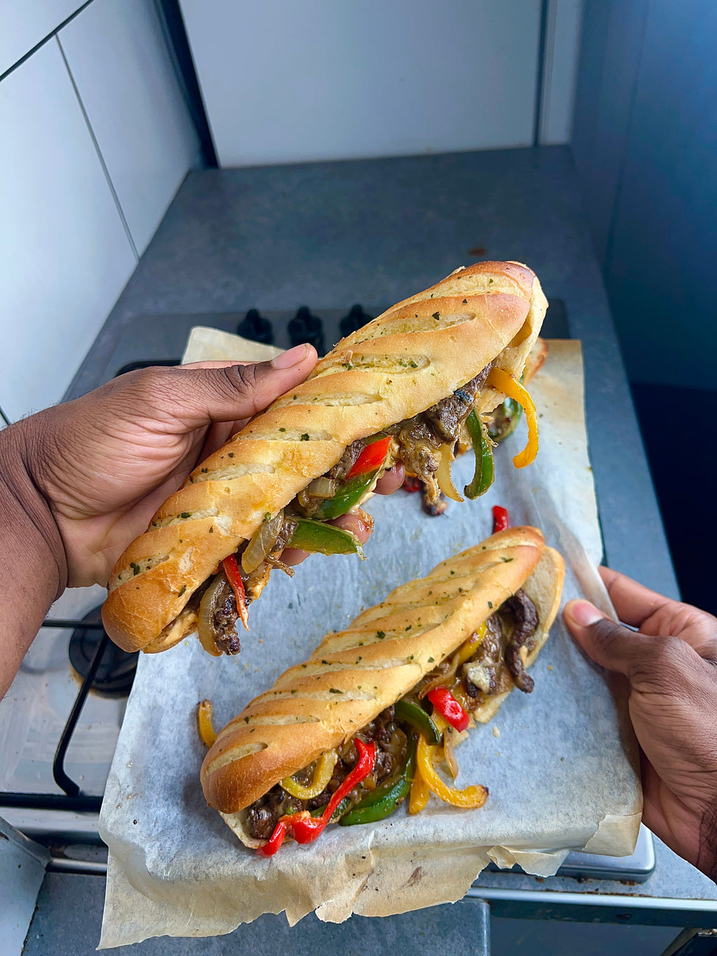 Jerk Philly Cheesesteak Sandwiches