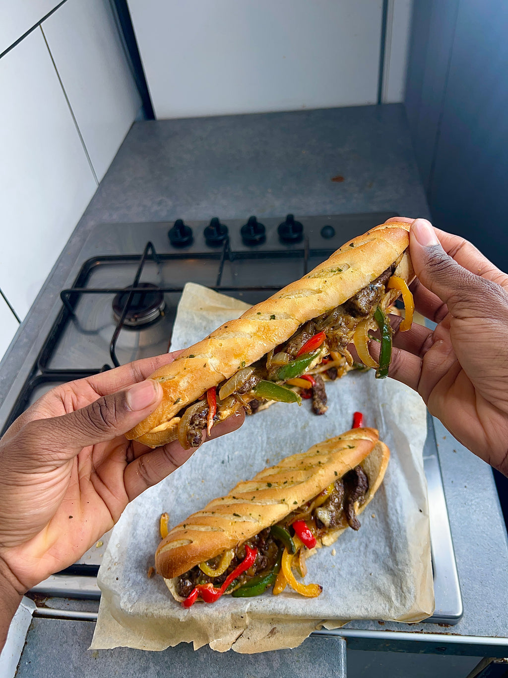 Jerk Philly Cheesesteak Sandwiches