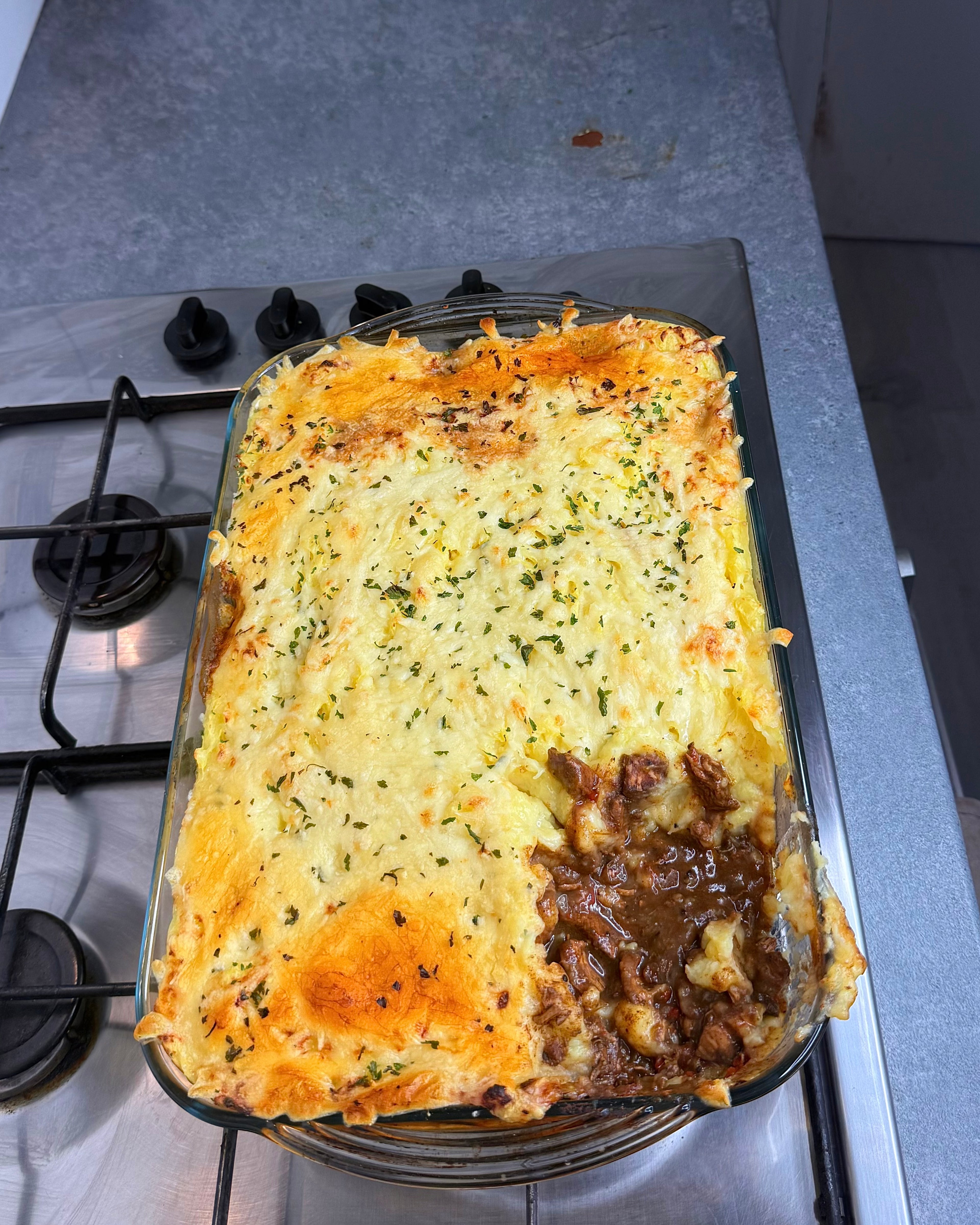 Jamaican Brown Stew Chicken Shepherd's Pie