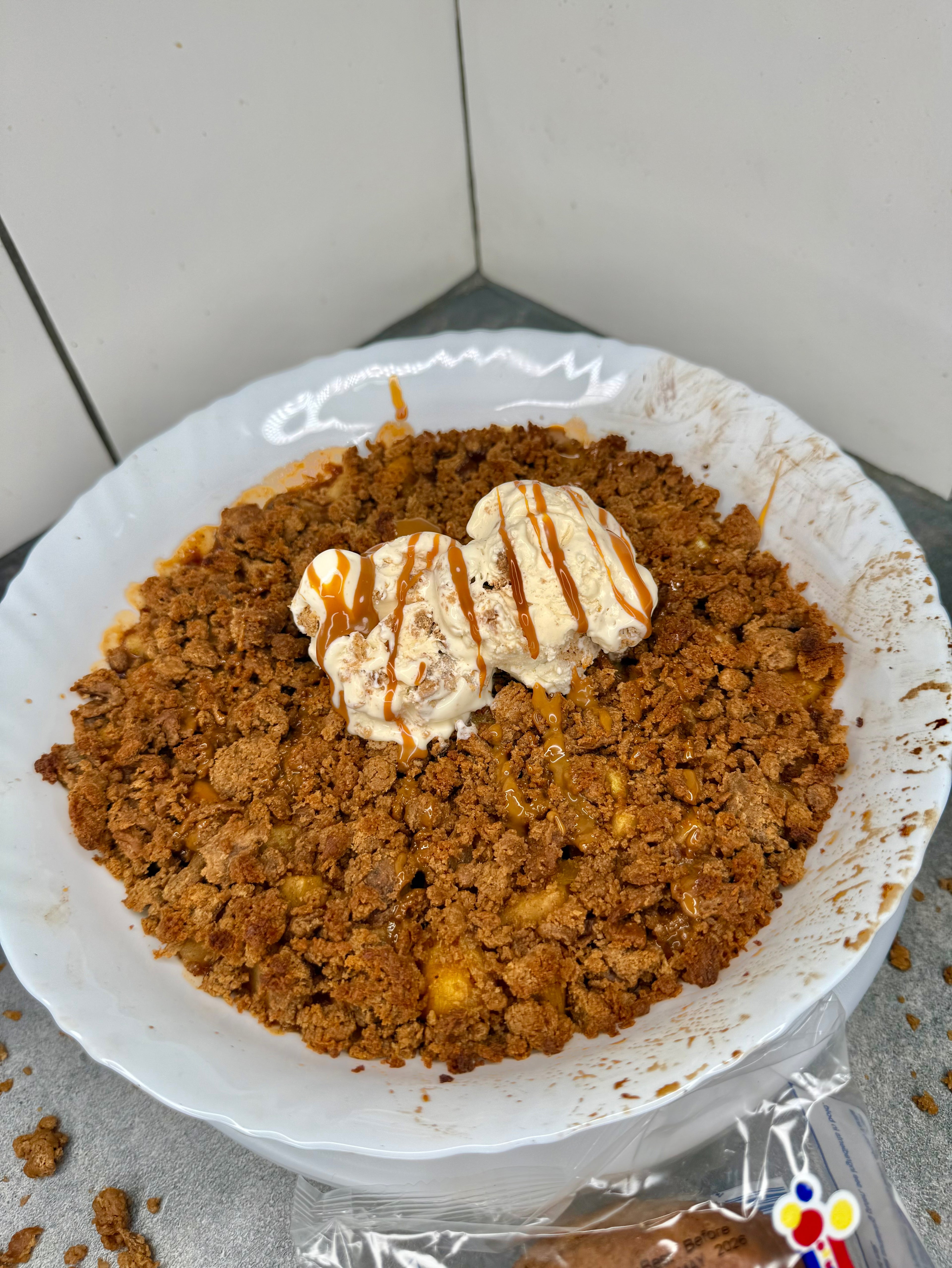 Jamaican Spice Bun Plantain Apple Crumble