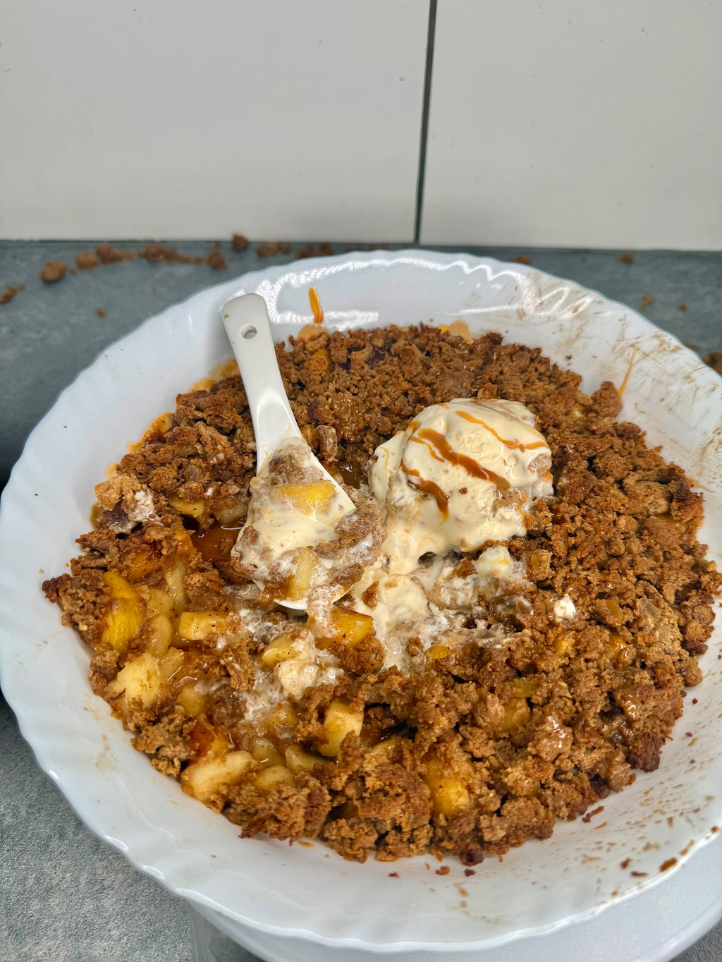 Jamaican Spice Bun Plantain Apple Crumble