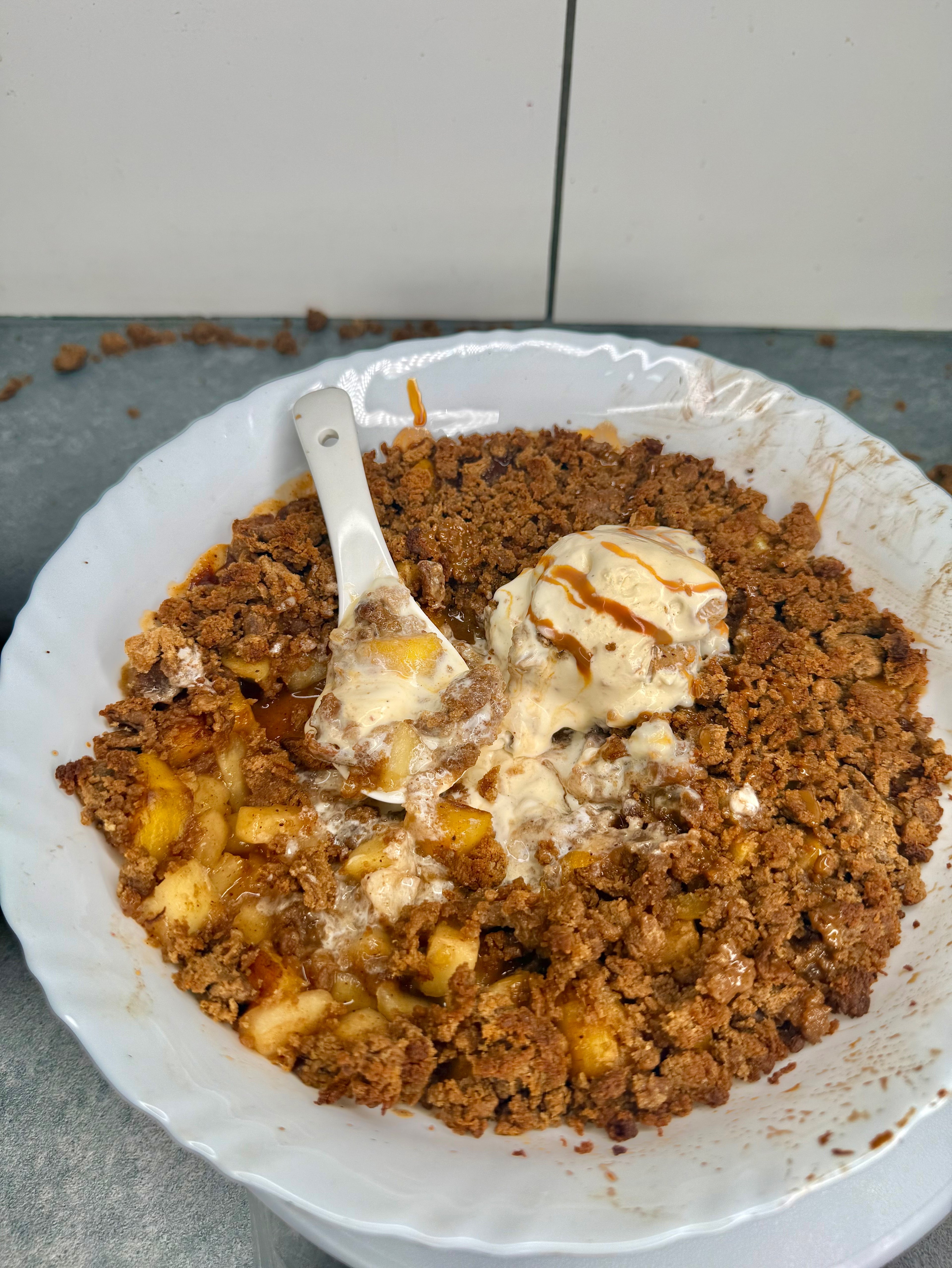 Jamaican Spice Bun Plantain Apple Crumble