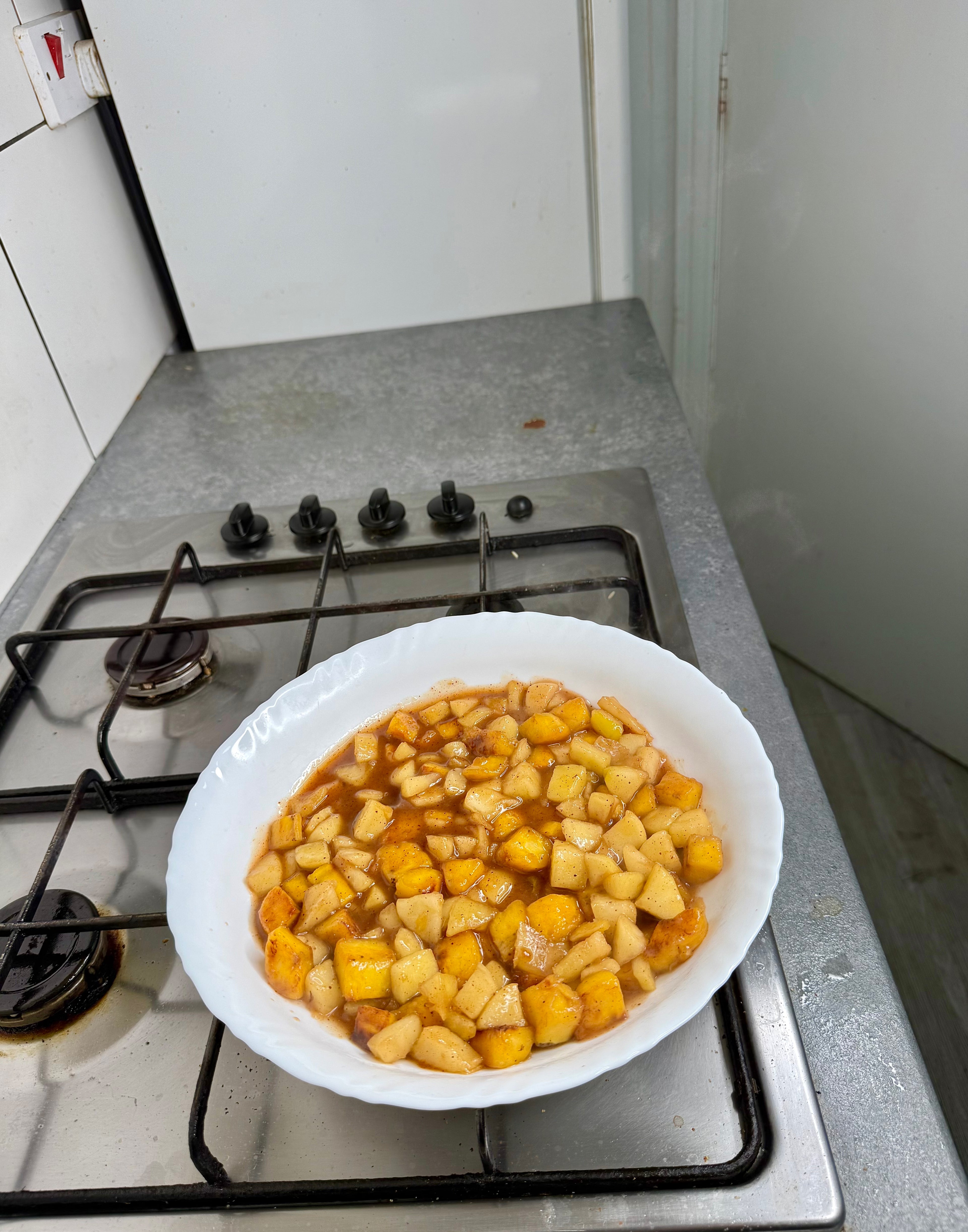 Jamaican Spice Bun Plantain Apple Crumble
