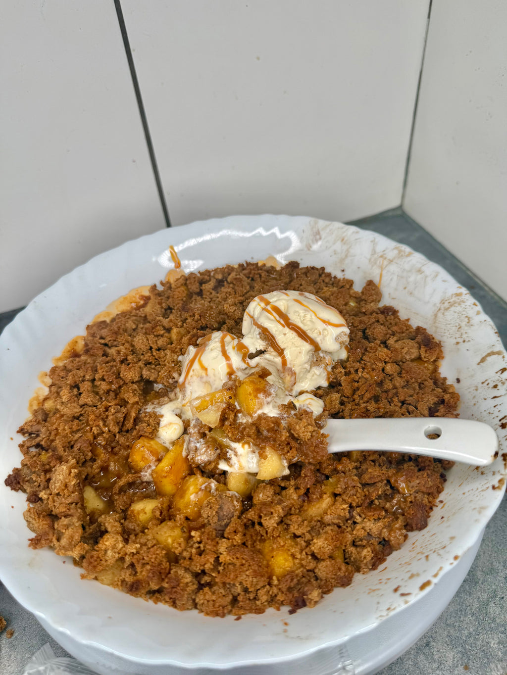 Jamaican Spice Bun Plantain Apple Crumble