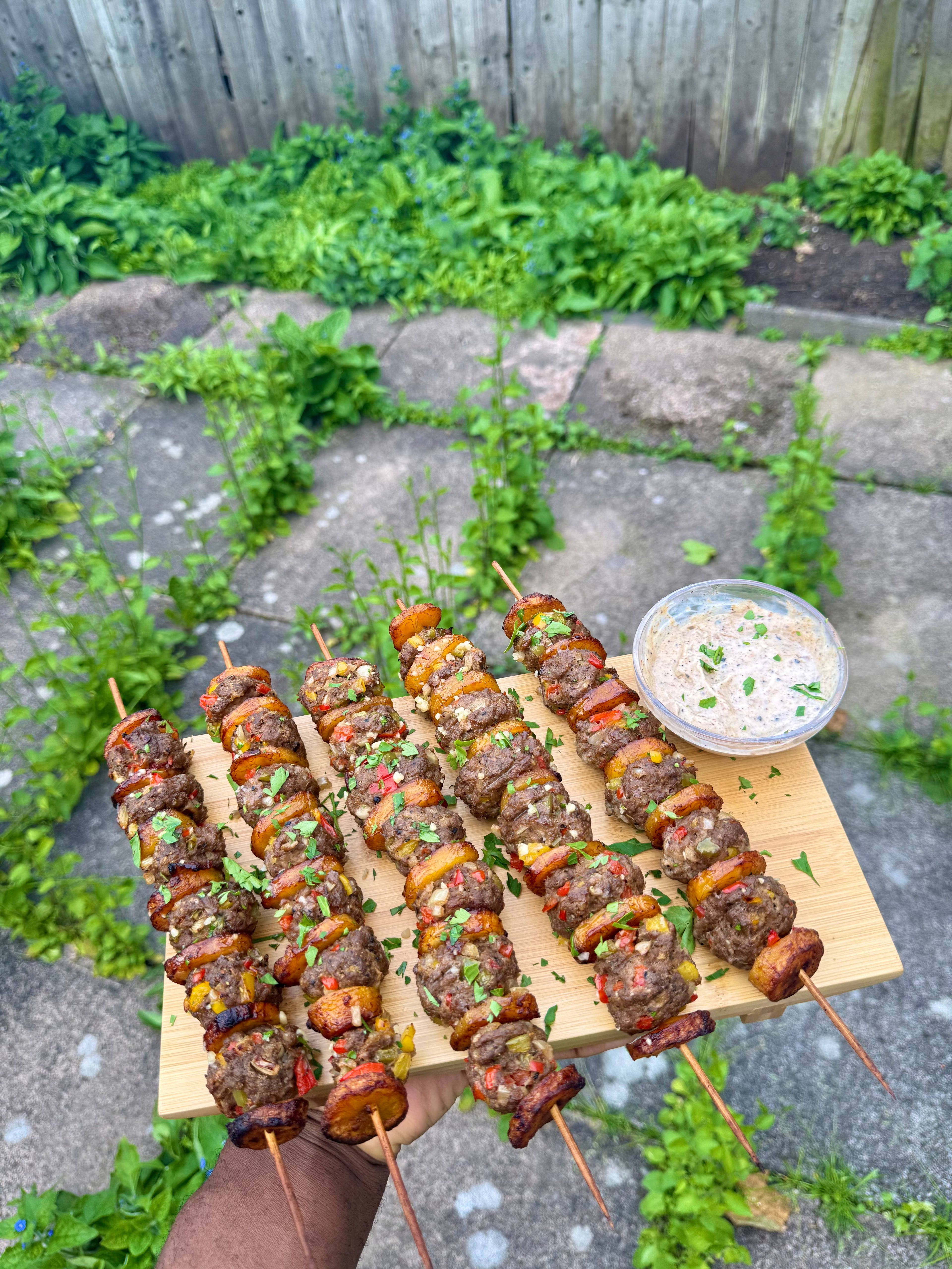 Jamaican Plantain & Mince Kebabs
