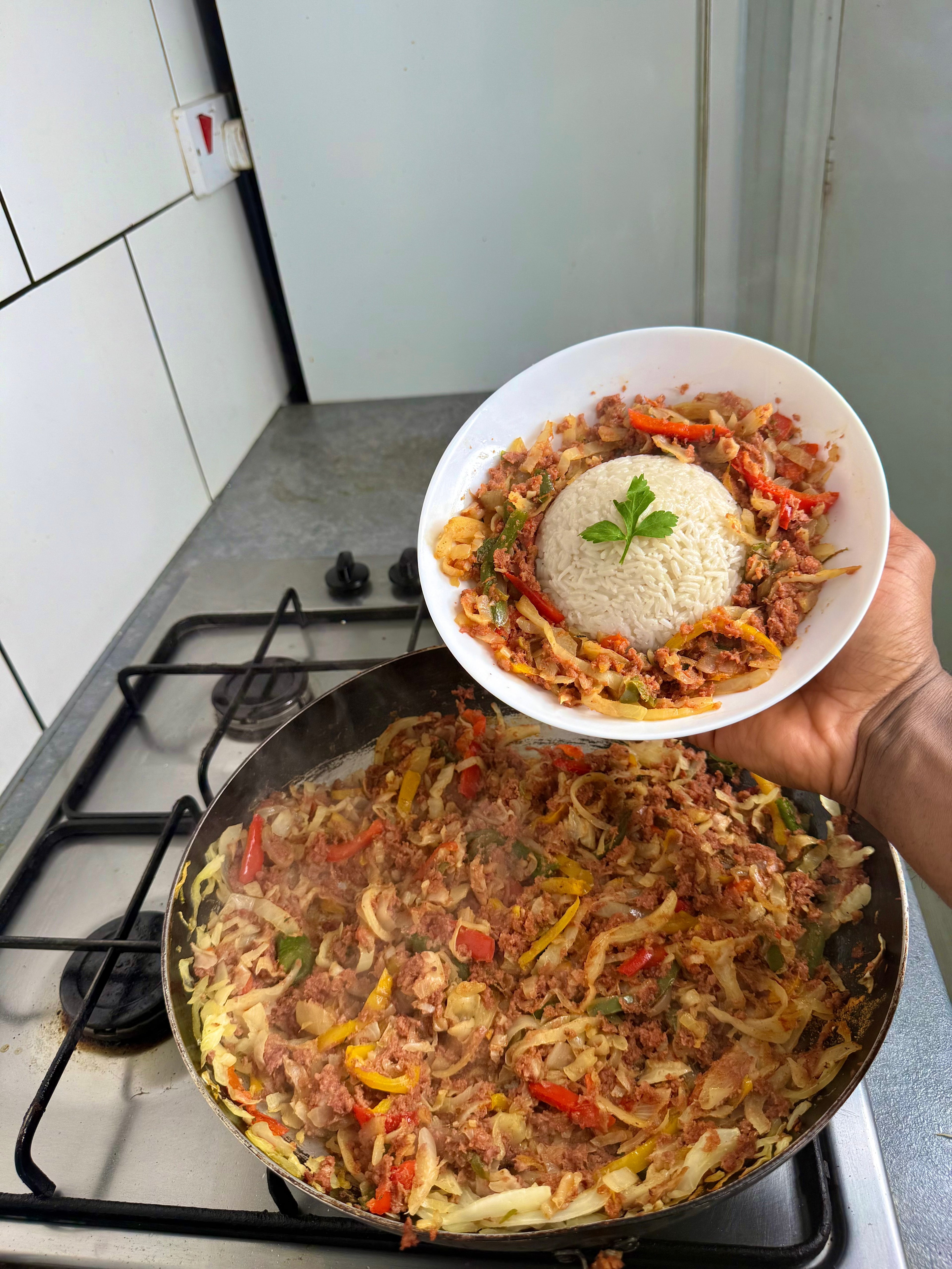 Jamaican Corn Beef & Cabbage