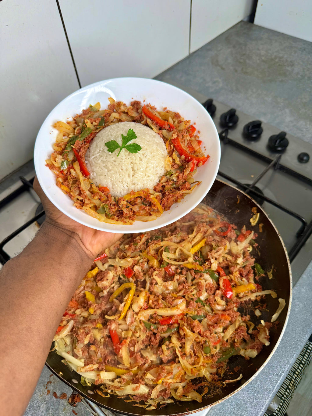 Jamaican Corn Beef & Cabbage