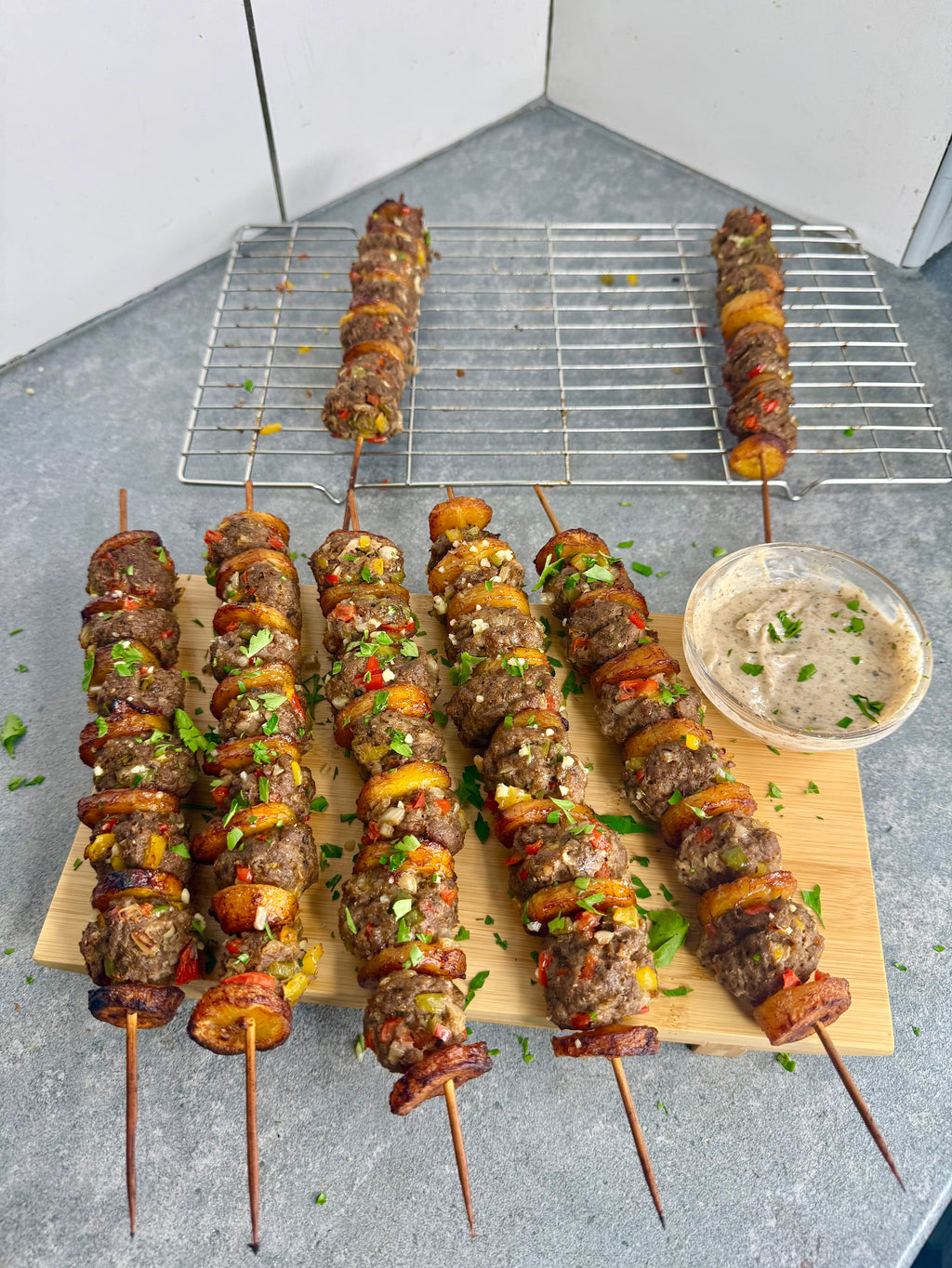Jamaican Plantain & Mince Kebabs