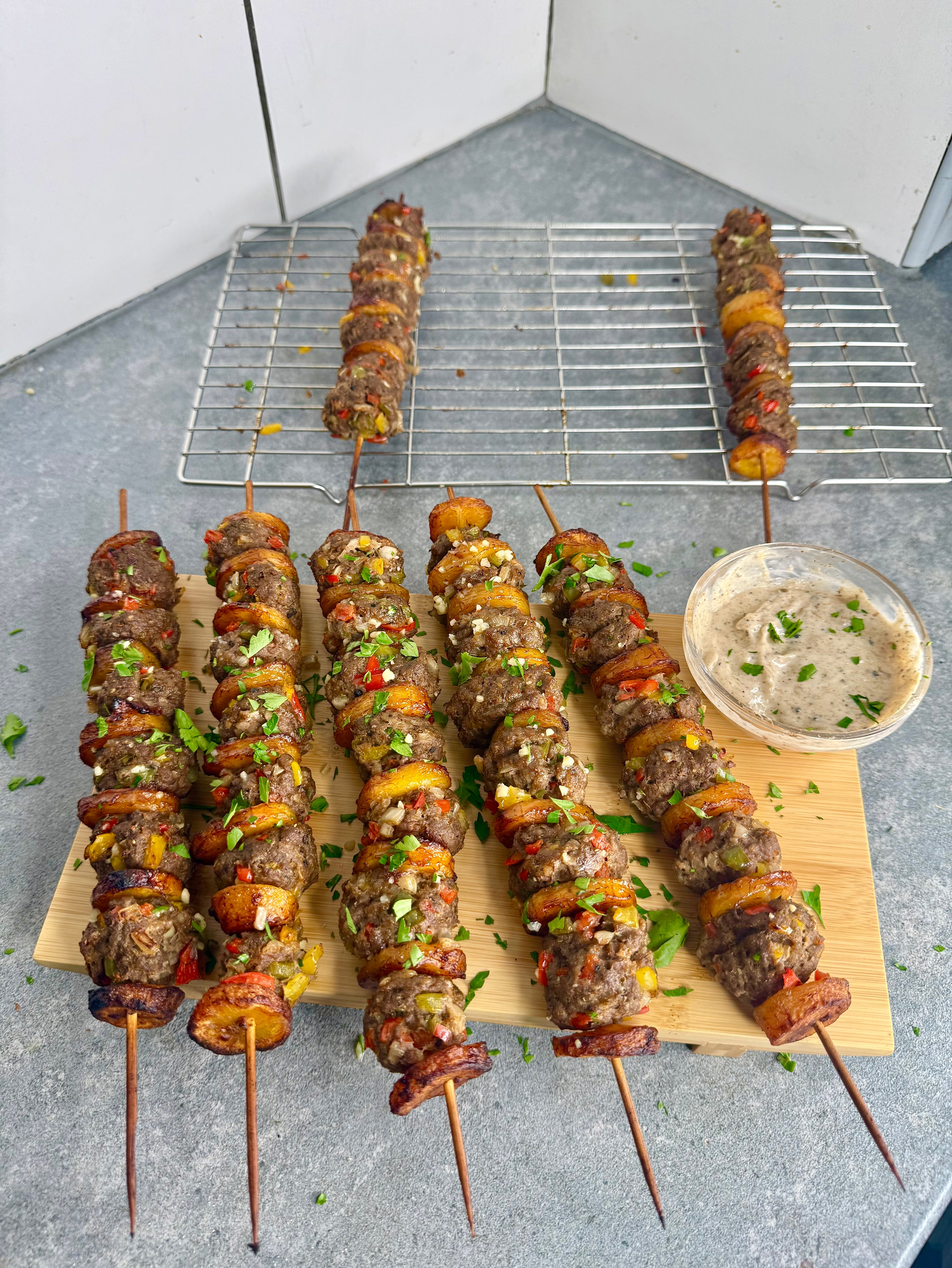 Jamaican Plantain & Mince Kebabs