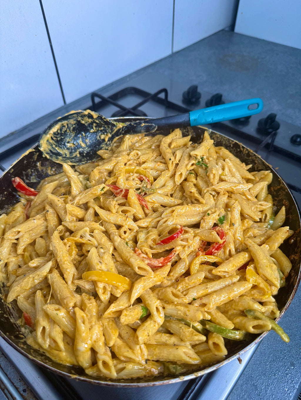 Fried Whole Chicken Stuffed W/Rasta Pasta