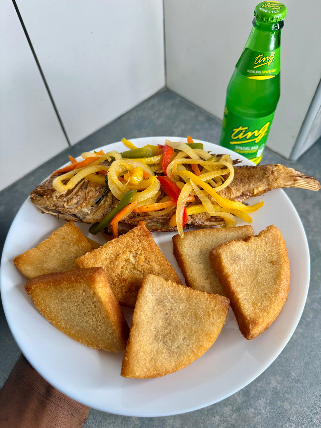 Jamaican Escovitch Fish W/Fried Bammy