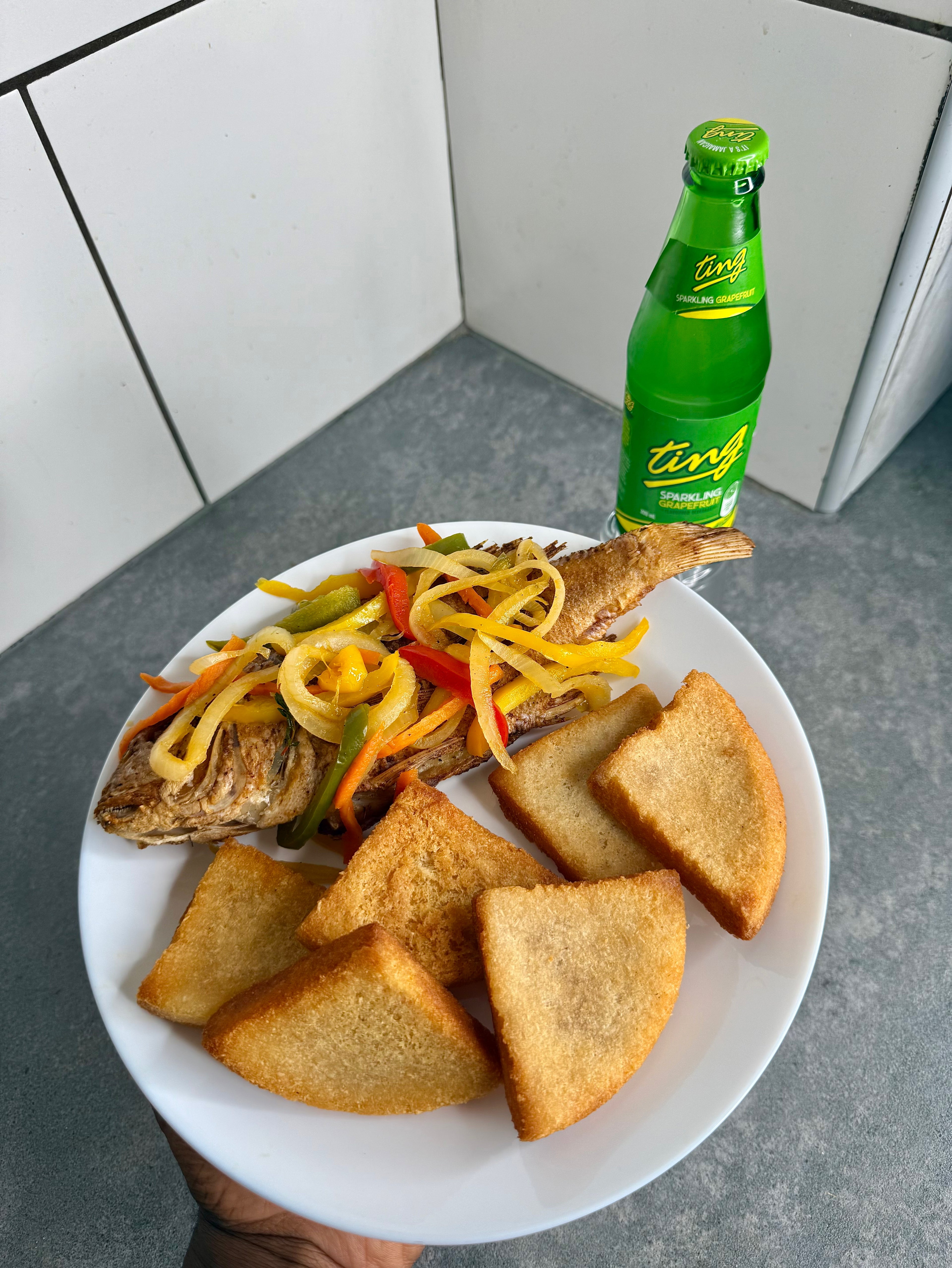 Jamaican Escovitch Fish W/Fried Bammy
